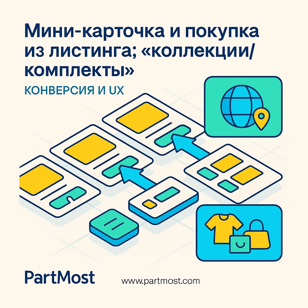 Мини-карточка и покупка из листинга; «коллекции/комплекты»