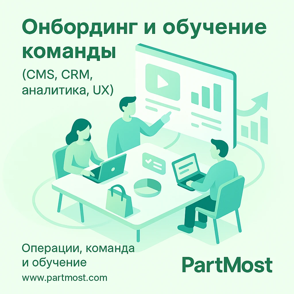 Онбординг и обучение команды (CMS, CRM, аналитика, UX)