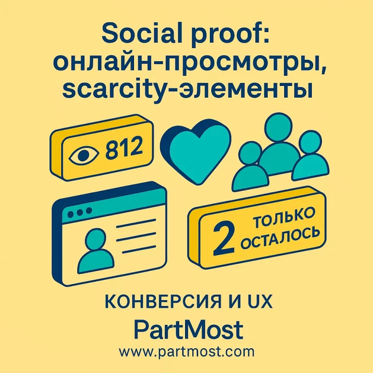 Social proof: онлайн-просмотры, scarcity-элементы