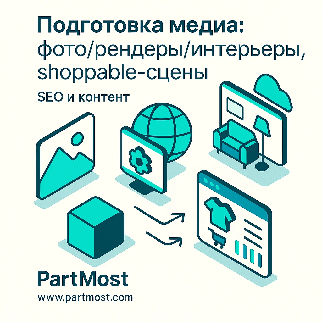 Подготовка медиа: фото/рендеры/интерьеры, shoppable-сцены