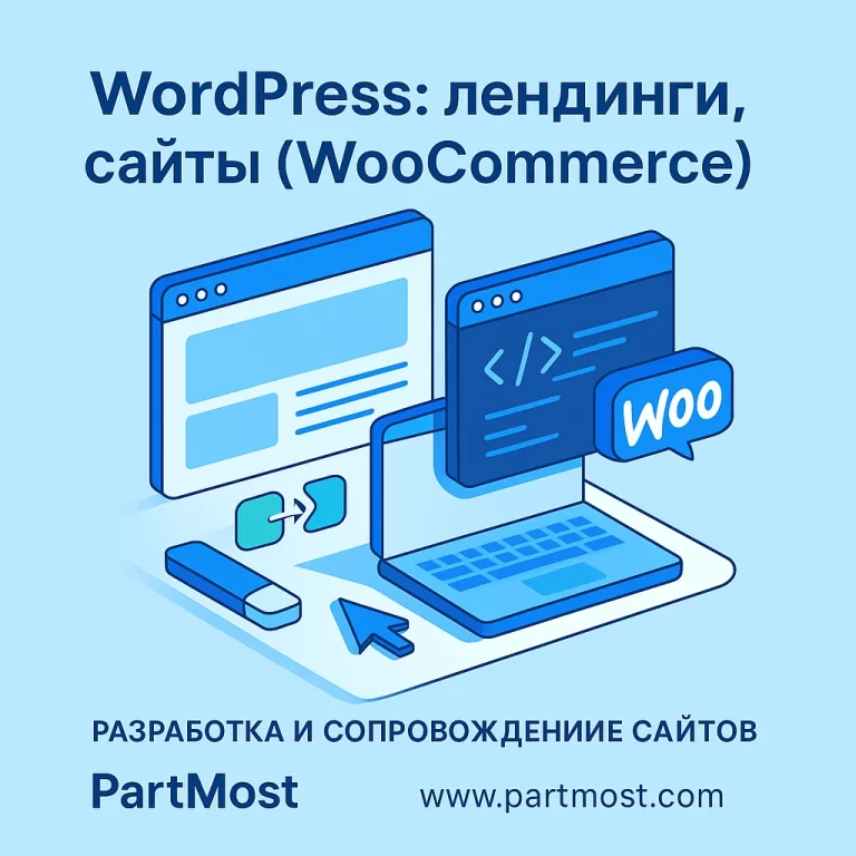 WordPress: лендинги, сайт услуг, корпоративный, магазин (WooCommerce)